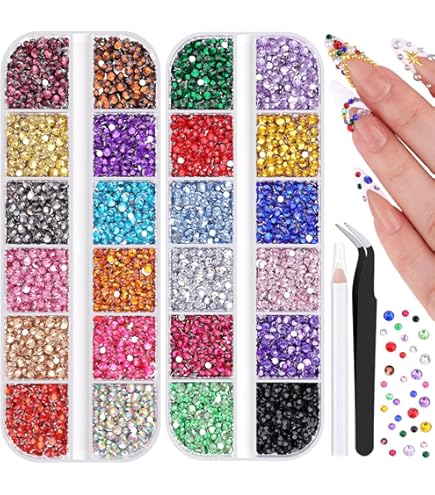 Amazon | アクリル ラインストーン 18色カラーセット (10mm) ネイル